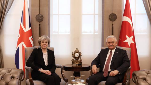 Britain's Prime Minister May meets with her Turkish counterpart Yildirim in Ankara