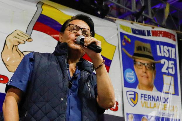 Ecuadorean presidential candidate Fernando Villavicencio campaigns in Quito