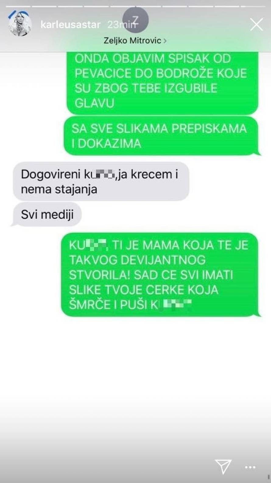 Karleuša tuži šefa TV Pinka: 'Odj*** kamere s groba majke'