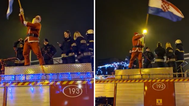 VIDEO Ludilo u Dubravi: Slavi se bronca, zagrebački vatrogasci popeli se na krov kamiona!