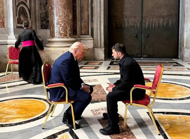 Ukraine's President Zelenskiy meeting U.S. President Trump at the Vatican