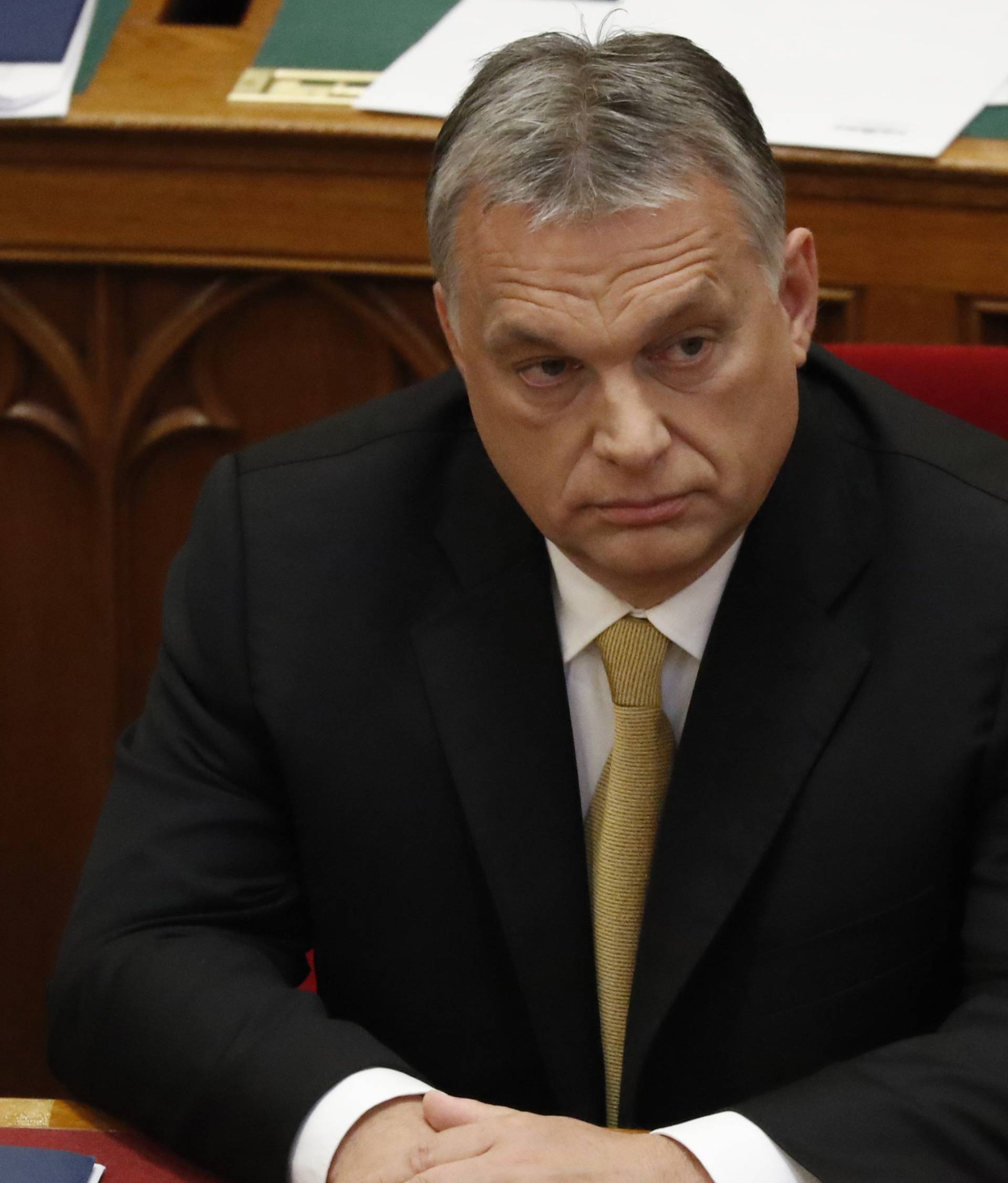 Hungarian Prime Minister Orban looks on before taking the oath of office in Parliament in Budapest