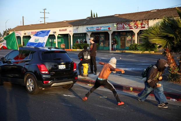 Protest following multiple detentions by Immigration and Customs Enforcement (ICE), in Paramount