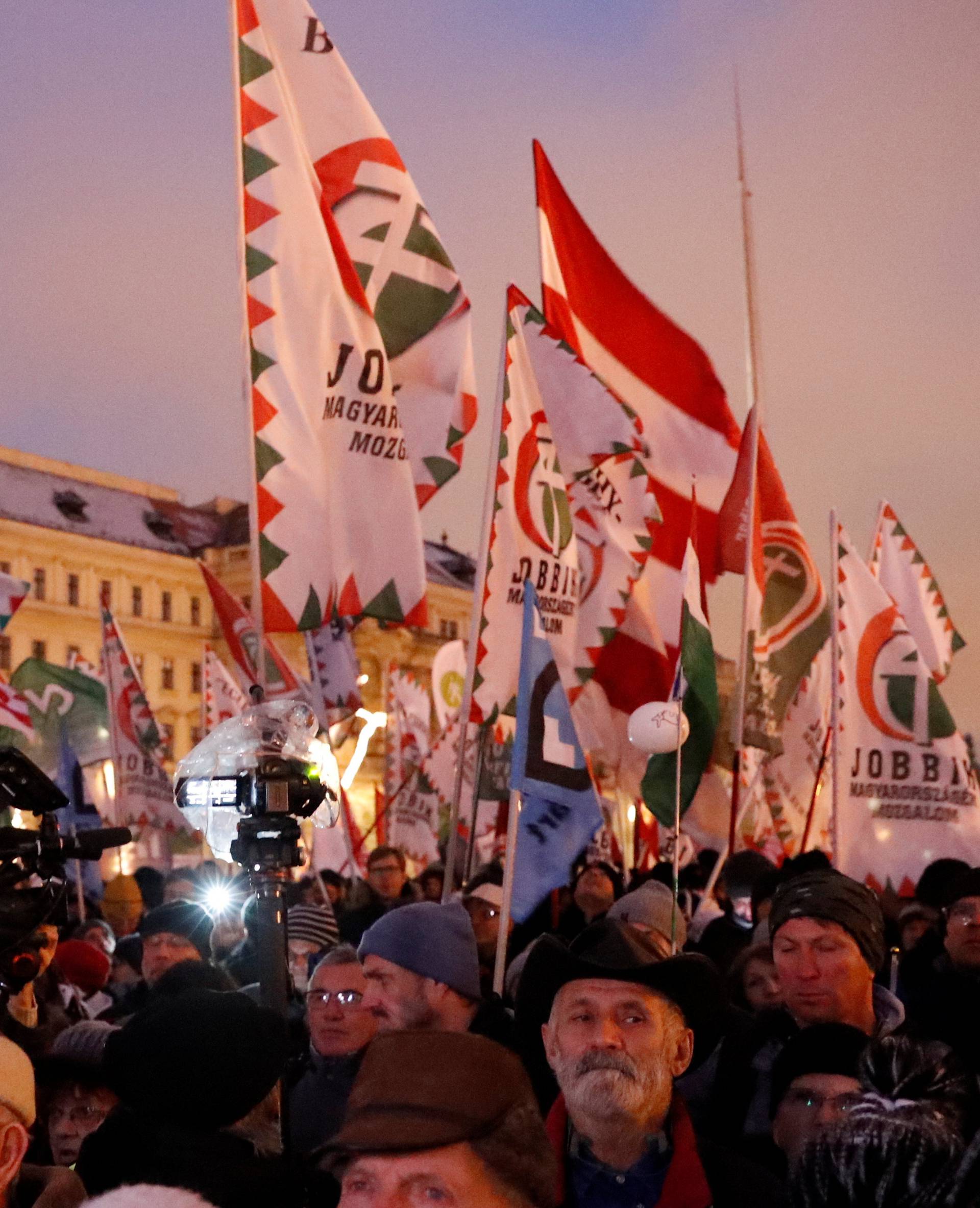 Protest against the new labor law in Budapest