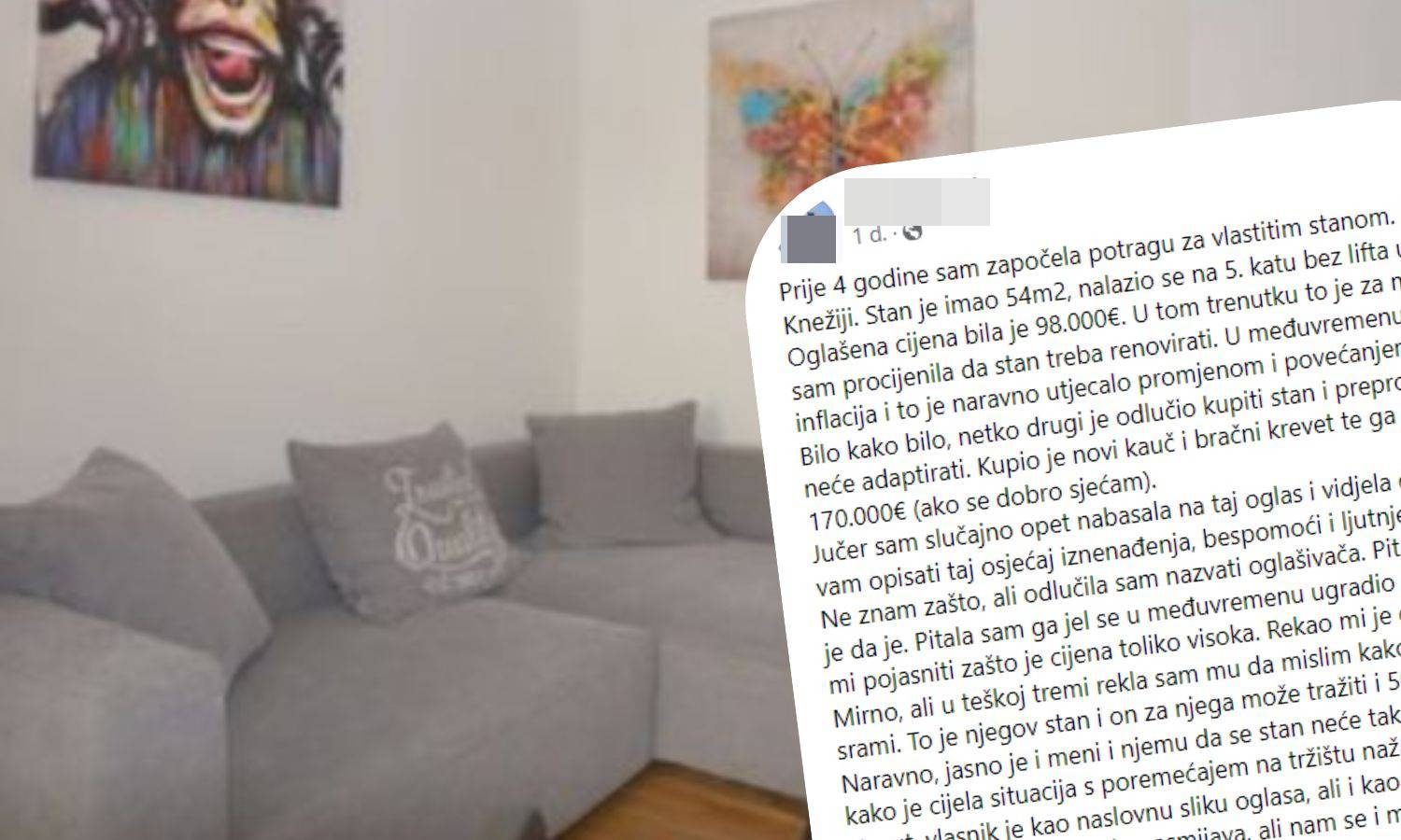 Zagrepčanka ogorčena: 'Čovjek je ovaj stan kupio za 98.000 €, a sad ga prodaje za 275.000!'