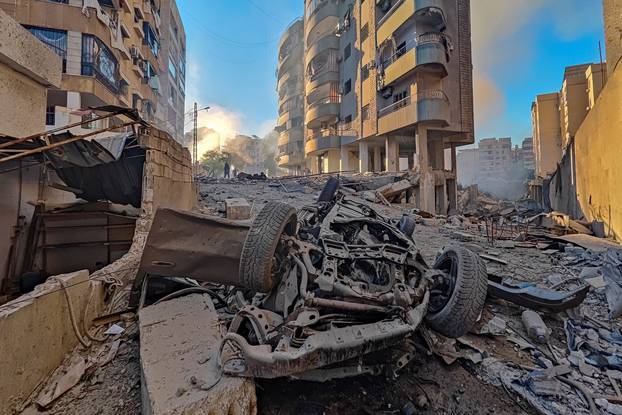 Aftermath of Israeli strikes on Beirut's southern suburbs