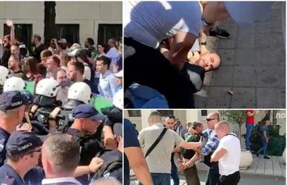 Novi Sad: Kaos na prosvjedu, htjeli pomaknuti ogradu pa su se potukli aktivisti i osiguranje