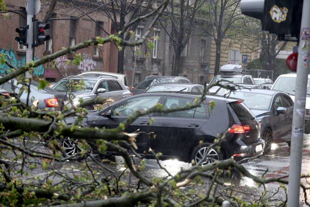 Zagreb:  Nevrijeme i jak vjetar srušili su nekoliko stabala u centru grada
