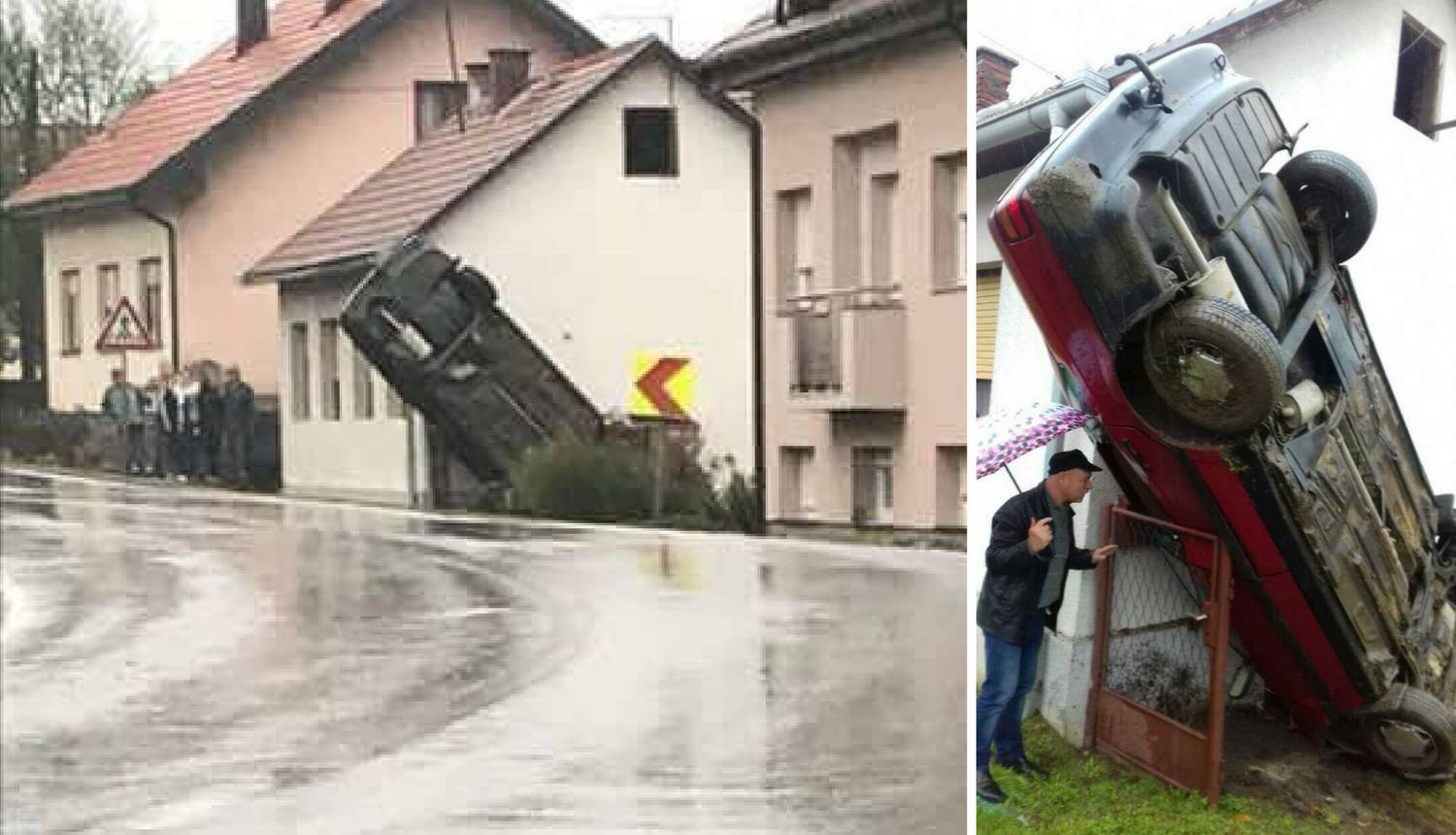 Kako je ovo uspjela? 'Zalijepila' je auto na  kuću kod Križevaca