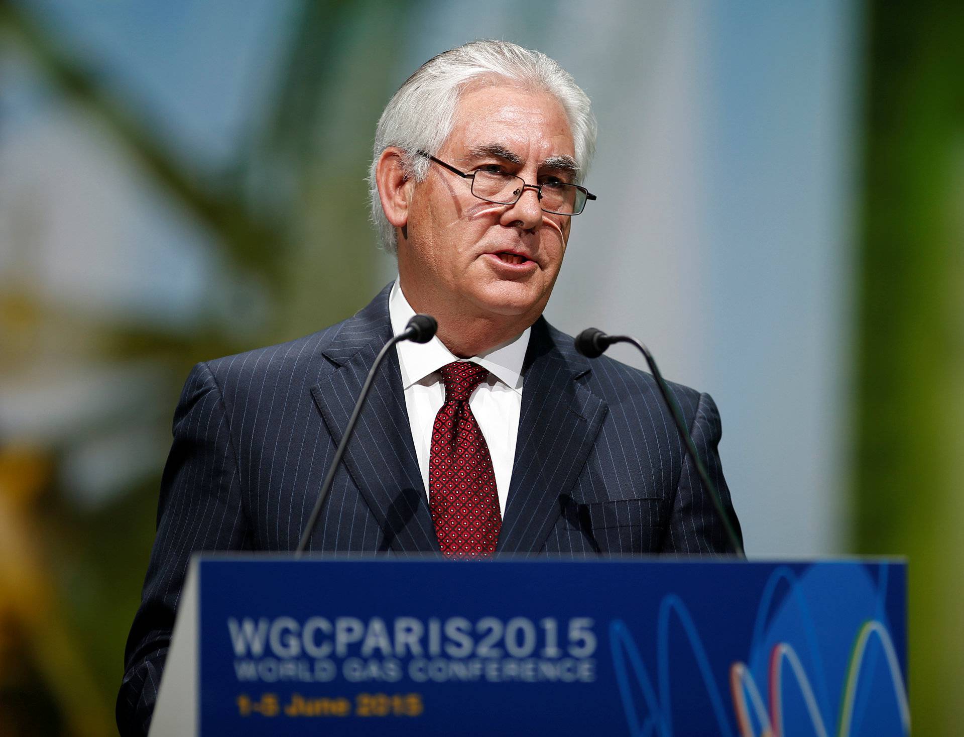 ExxonMobil Chairman and CEO Rex Tillerson speaks during the 26th World Gas Conference in Paris