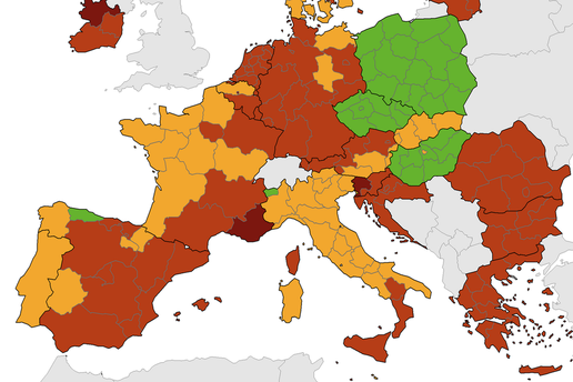 Stigla nova korona karta: Hrvatska je ostala u crvenom