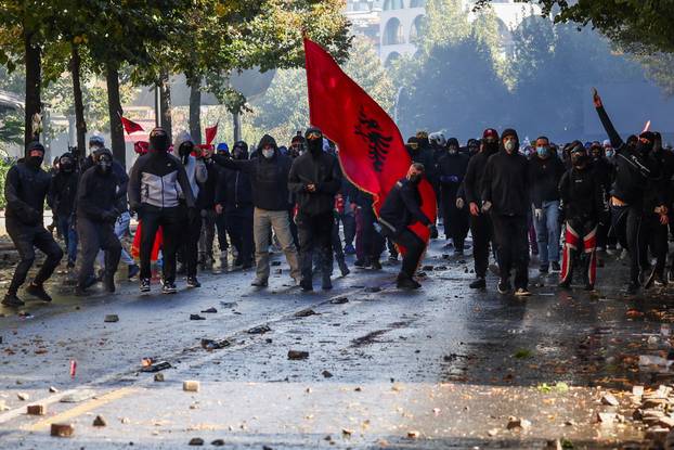 Anti-government protest by students in Tirana