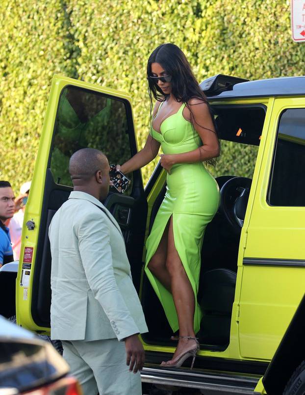 Kim Kardashian and Kanye West stop for Ice Cream and show plenty of PDA in South Beach