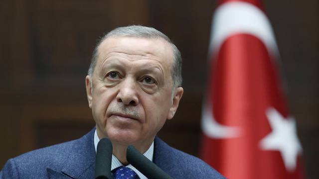 Turkish President Erdogan addresses to lawmakers of his AK Party in Ankara