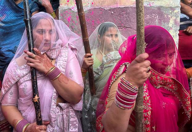 "Lathmar Holi" celebrations in Nandgaon