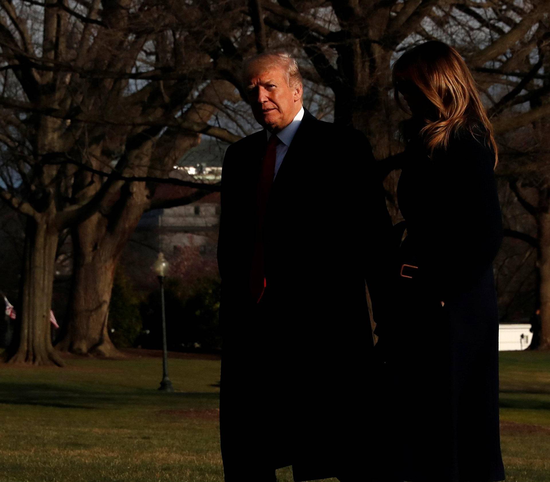 U.S. President Trump and first lady Melania Trump return via Marine One to the White House