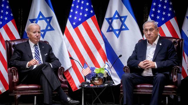 FILE PHOTO: U.S. President Joe Biden meets Israeli Prime Minister Benjamin Netanyahu in Tel Aviv