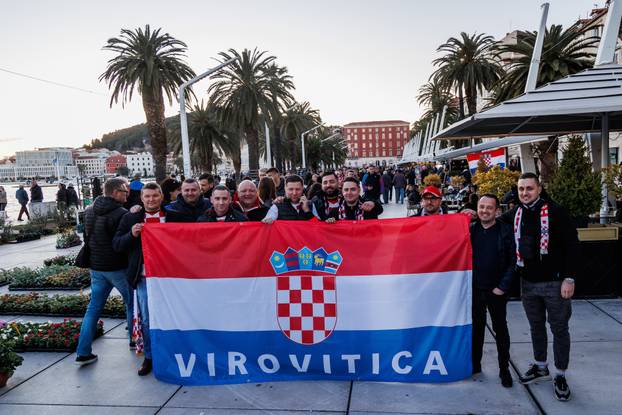 Split: Atmosefra na splitskoj rivi uoči početka utakmice UEFA Lige nacija Hrvatska - Francuska