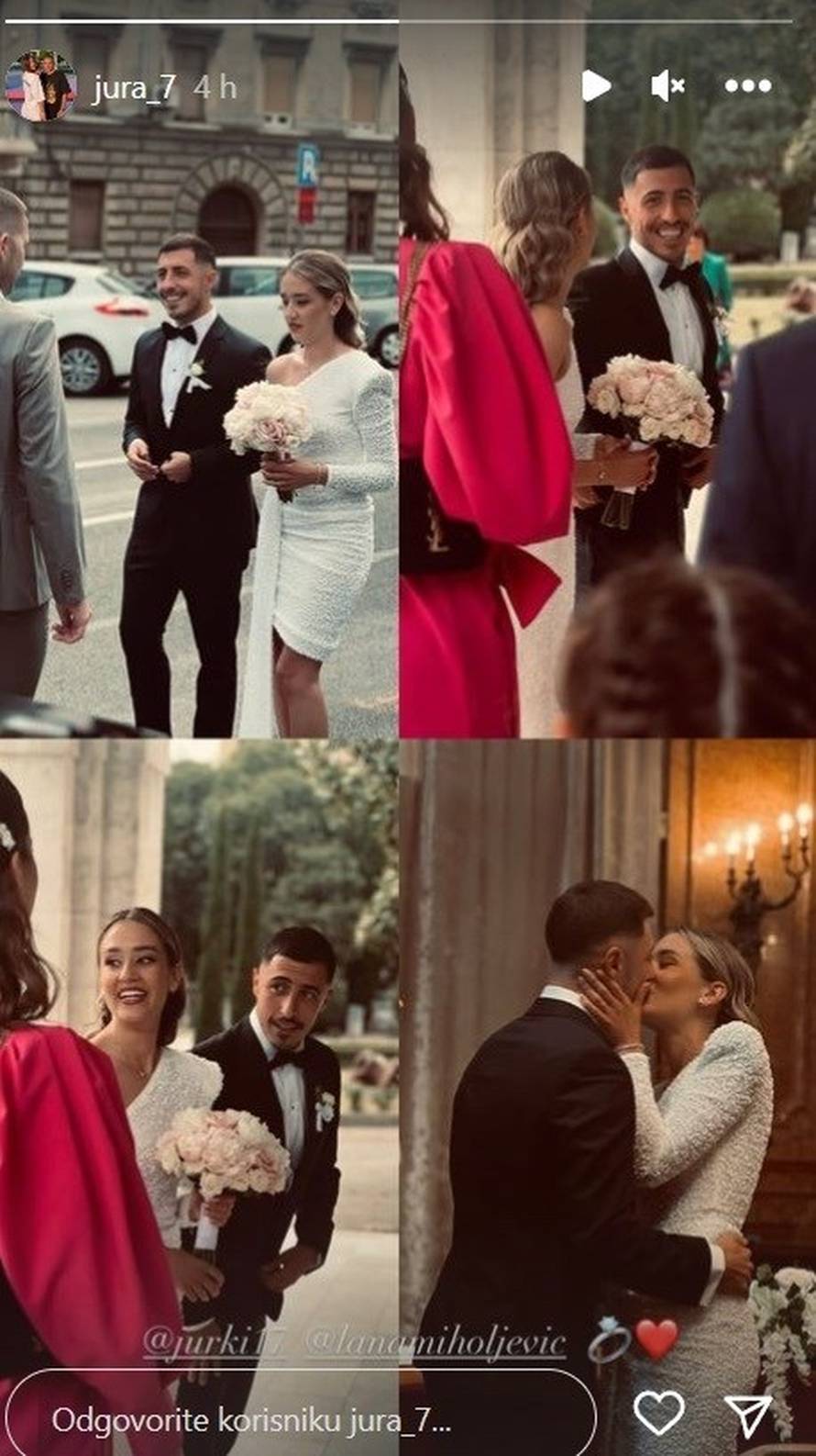 Juranović oženio dugogodišnju djevojku Lanu: Mlada je nosila kratku haljinu, a sreću nisu krili