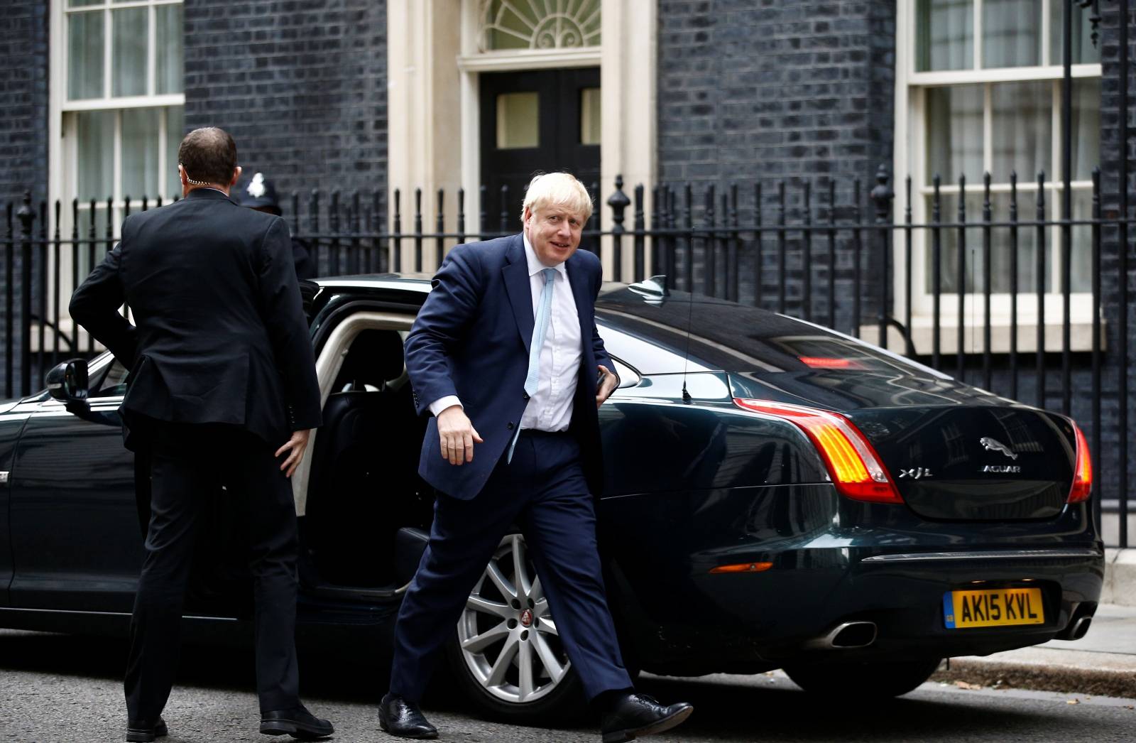 Britain's Prime Minister Boris Johnson arrives at Downing Street in London