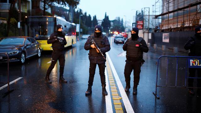 Police secure area near an Istanbul nightclub