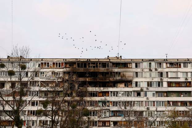 Aftermath of a Russian missile and drone attack in Kyiv