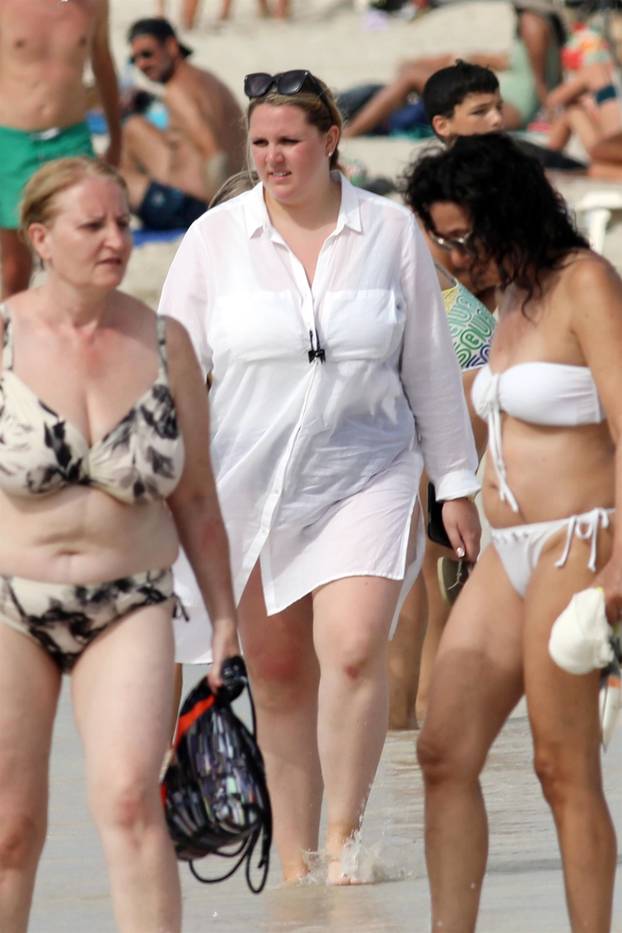 England footballer Declan Rice pictured on a luxury yacht with his girlfriend Lauren Fryer as they enjoy their holidays in Formentera!