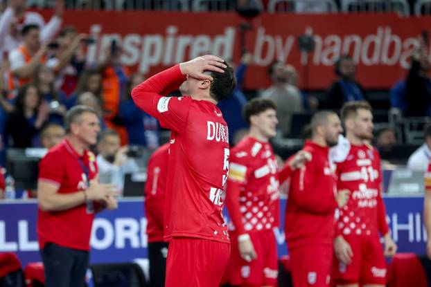 Zagreb: Slavlje rukometaša Hrvatske nakon pobjede nad Francuskom i prolaska u finale Svjetskog prvenstva