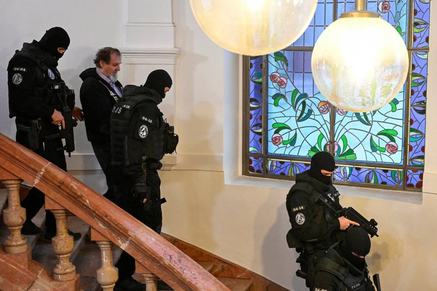 Juraj Cintula, accused of the 2024 attack on Slovak PM Robert Fico, attends the last day of his trial at the Specialised Criminal Court in Banska Bystrica