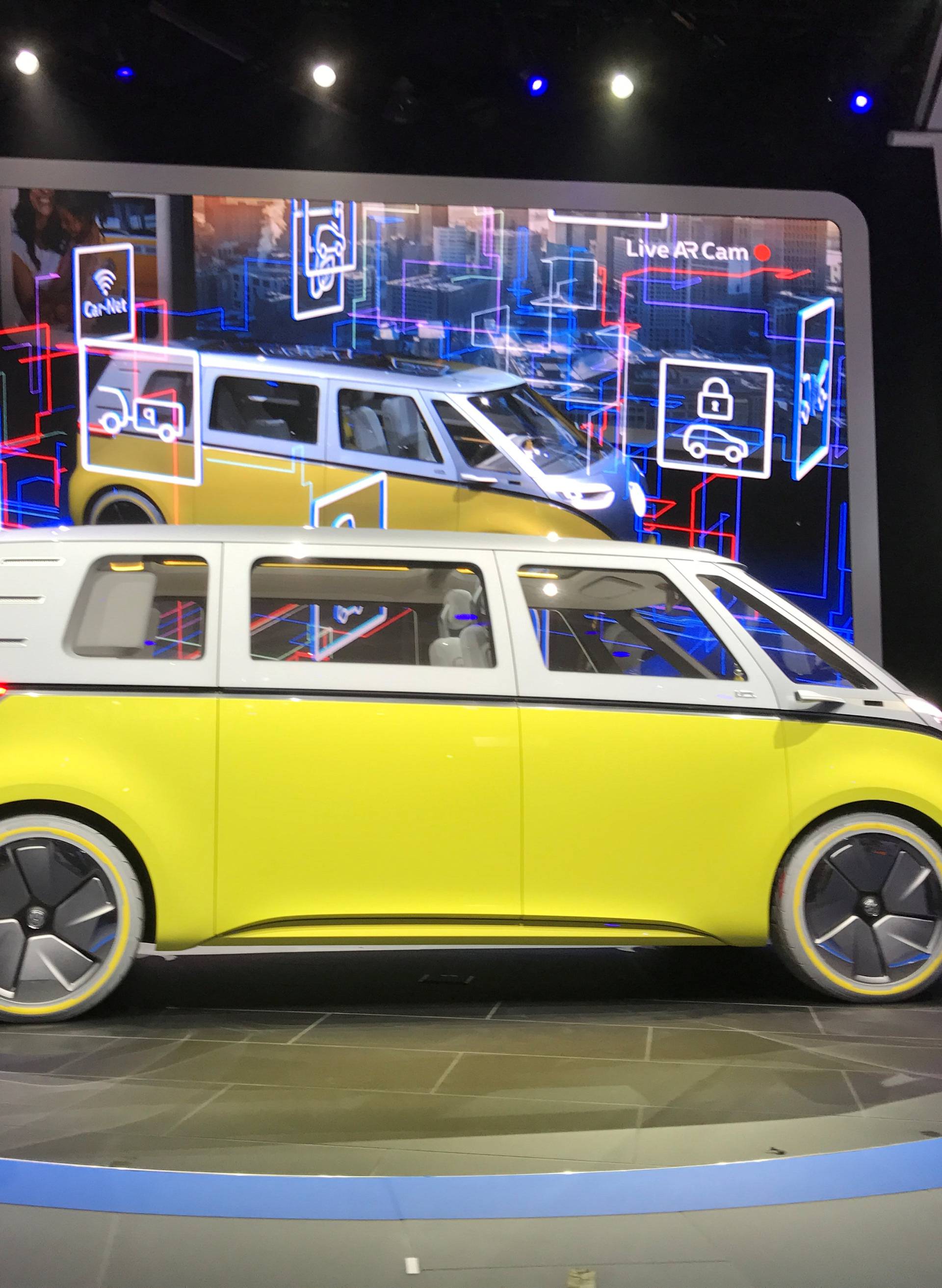 Volkswagen presents a new concept for an electric minibus "I.D.Buzz" at the North American International Auto Show in Detroit