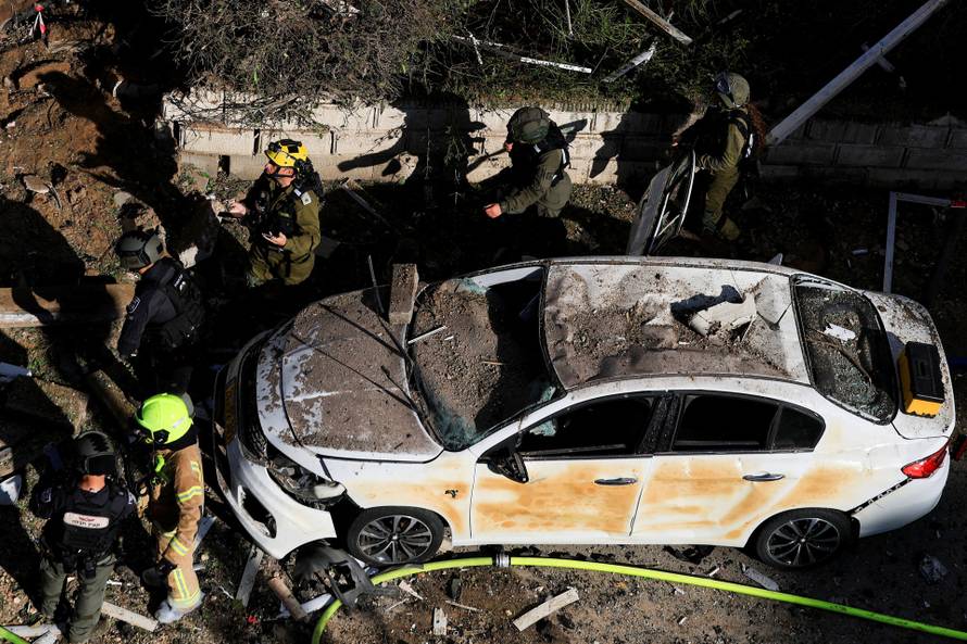 Aftermath of Iranian missile barrages in central Israel