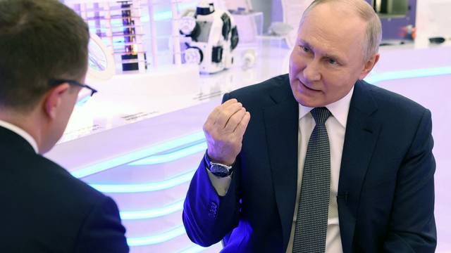 Russia's President Putin gives interview in Moscow