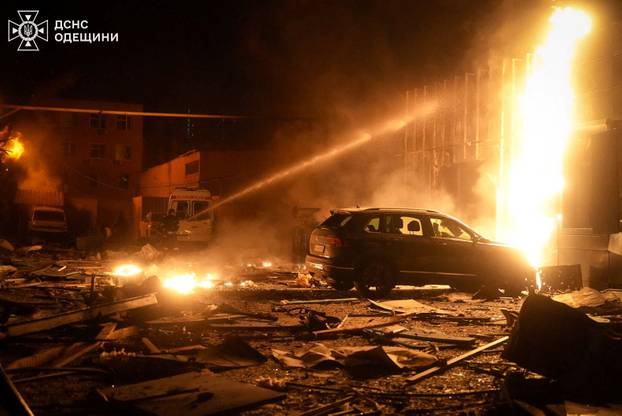 Aftermath of a Russian drone attack in Odesa