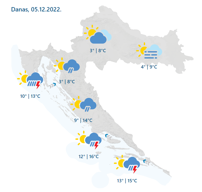 Kiša, kiša i još kiše do kraja tjedna diljem zemlje: U riječkoj regiji na snazi meteoalarm