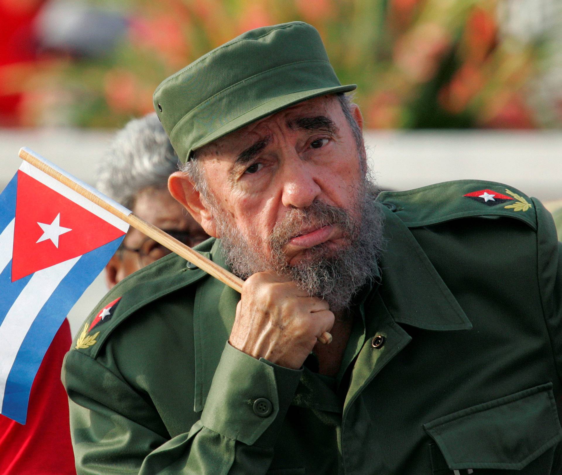 File photo of Cuban President Castro attending May Day parade in Revolution Square