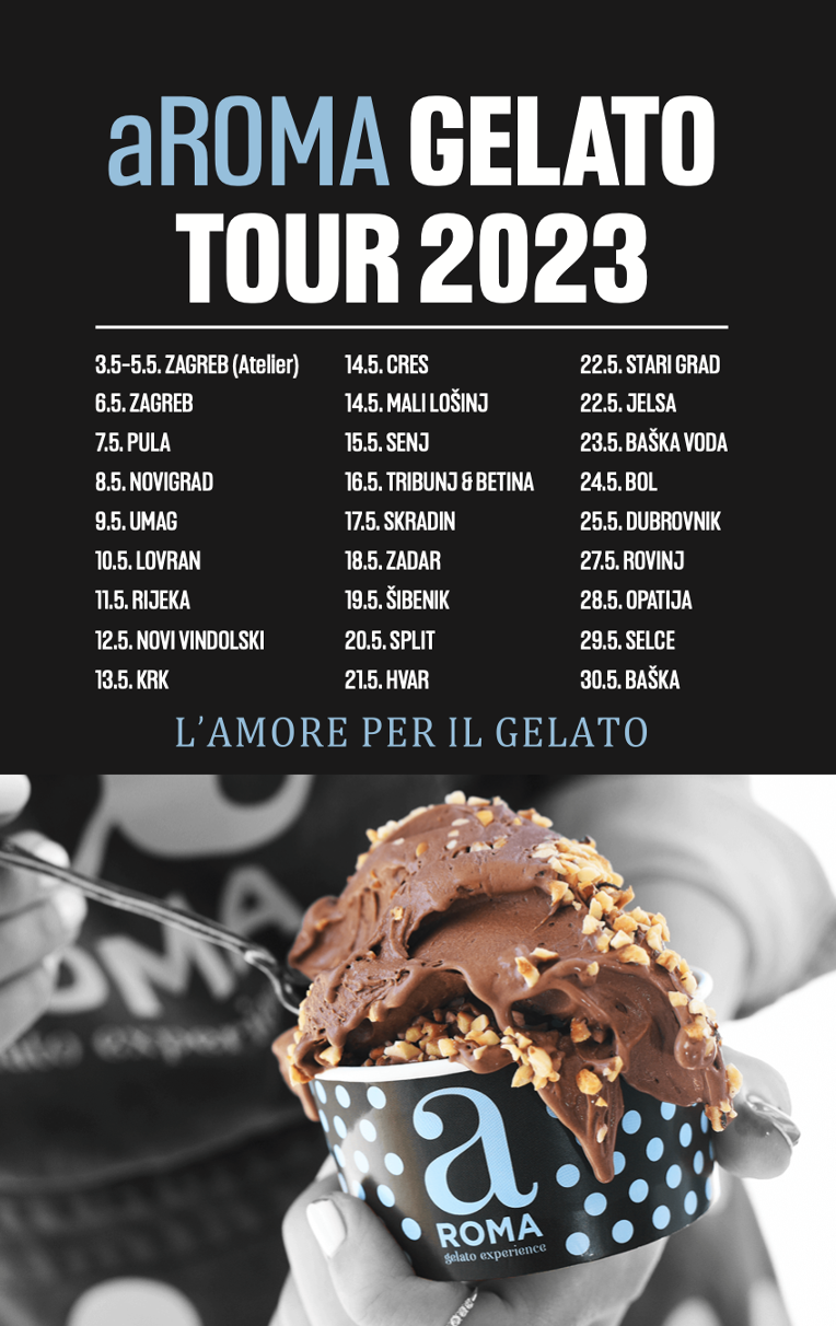 Ekskluzivni aROMA Gelato Experience Tour  dolazi u tvoj grad