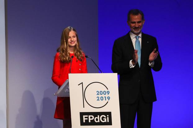 Spanish King Felipe VI with Princess of Asturias Leonor de Borbo