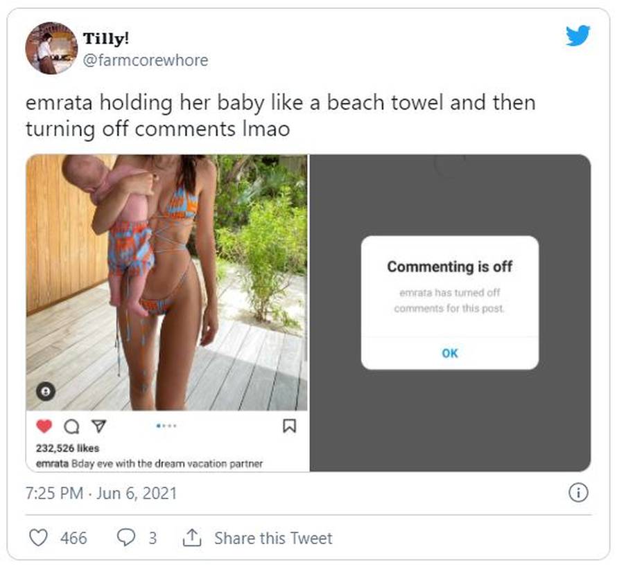 Napali Ratajkowski nakon što je objavila fotografije sa sinom, a ona zabranila komentiranje