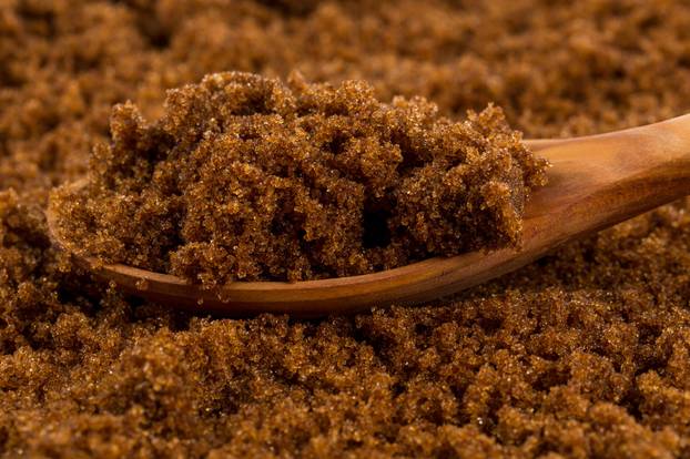 Brown sugar in spoon