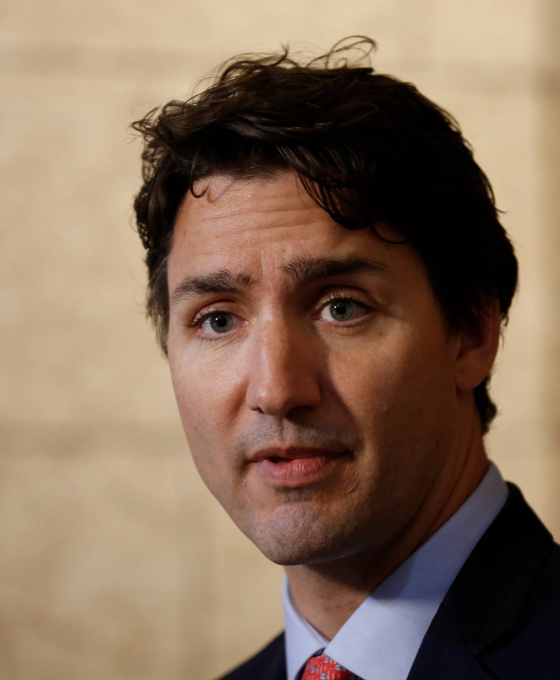 Canada's PM Trudeau delivers a statement on Parliament Hill in Ottawa