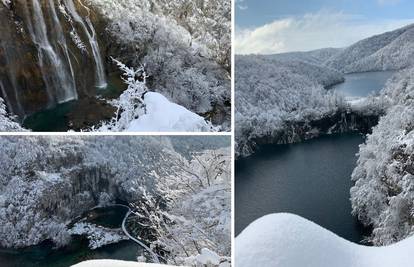 Snježna čarolija na Plitvicama: Palo je 20 centimetara snijega