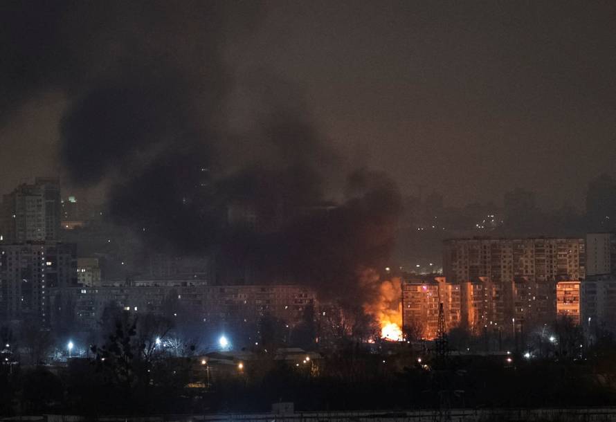 Russian missile and drone strike in Kyiv