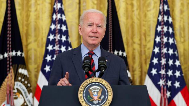 FILE PHOTO: U.S. President Biden delivers remarks at the White House in Washington