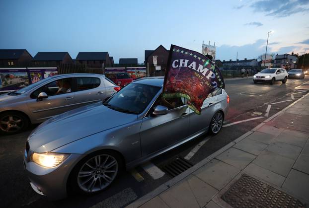 Premier League - Liverpool fans celebrate winning the Premier League