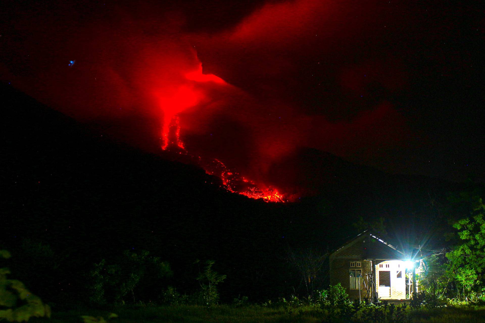 Mount Marapi volcano eruption in West Sumatra