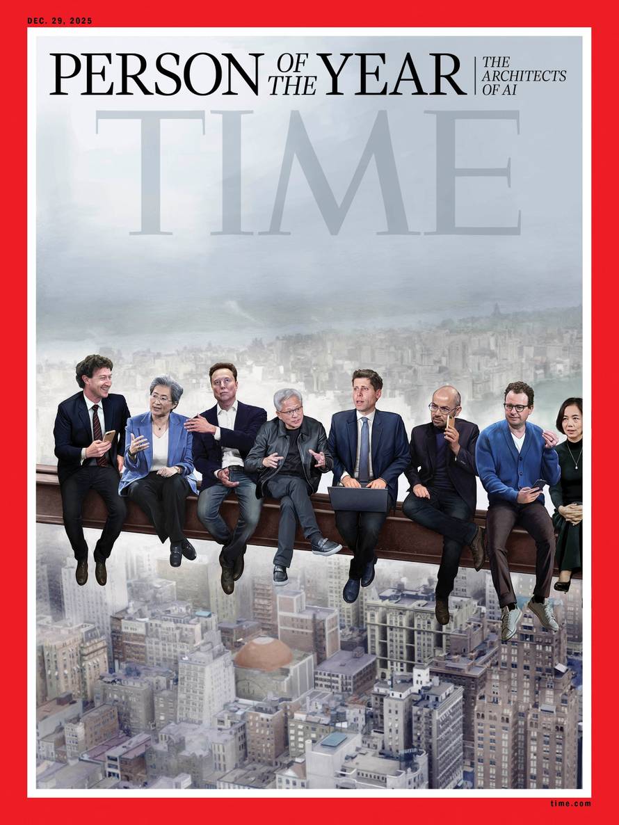 One of two covers of Time magazine's 2025 Person of the Year issue