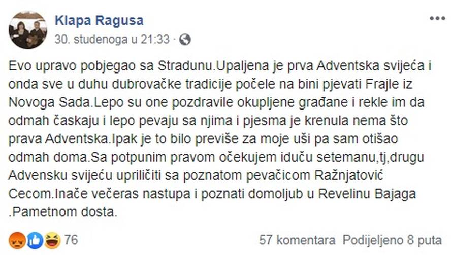 Klapa vrijeđala the Frajle zbog nastupa: Usporedili ih s cajkom