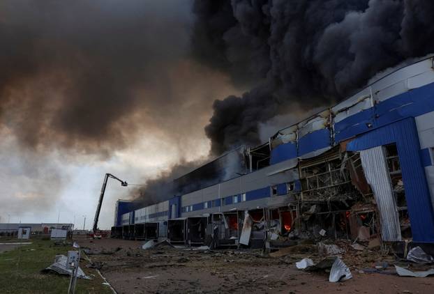 FILE PHOTO: Russian drone strike in Kyiv region