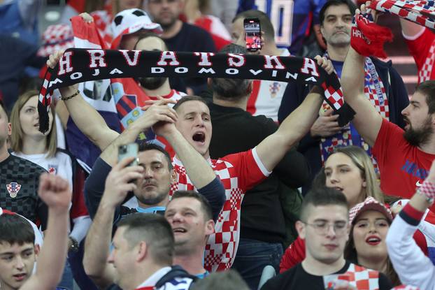 Zagreb: Navijači na susretu Francuske i Hrvatske na IHF Svjetskom rukometnom prvenstvu 2025.