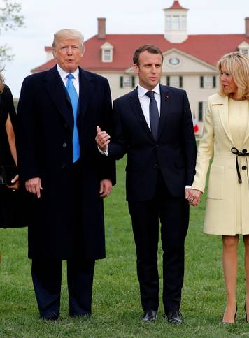 Trump escorts France's Macron at the estate of the first U.S. President George Washington in Mount Vernon, Virginia outside Washington